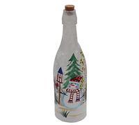 Widdle Gifts Ltd Christmas 30cm Battery Light Up Glass Bottle with 10 LEDs - Snowman 7039