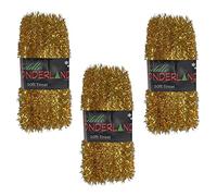 Widdle Gifts Ltd Christmas Tree 3 Packs 50ft x 3cm (150ft) Tinsel GREAT VALUE - Gold 8115