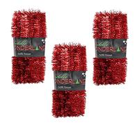 Widdle Gifts Ltd Christmas Tree 3 Packs 50ft x 3cm (150ft) Tinsel GREAT VALUE - Red 9832