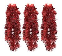 Widdle Gifts Ltd Chunky Tinsel Tree Room Christmas Decoration 3 Lengths 2 Metre - Red Tree Decoration
