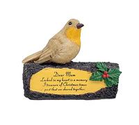 Widdle Gifts Ltd Robin/Log Christmas Memorial Decoration Ornament 17cm - Dear Mum 6010
