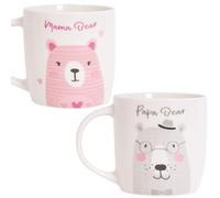 Widdle Gifts Mama and Papa Bear Boxed Mug Set Bone China 12oz New Parents Mum Dad Gift Baby Shower