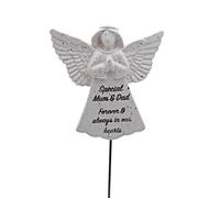 Widdle Gifts Memorial Graveside 19cm Angel on Stake with Thoughtful Wording for your Loved One (Special Mum and Dad)
