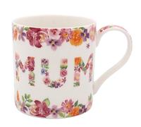 Widdle Gifts Mum Fine China Mug Gift with Floral Design and Floral Lettering Birthday or Mother's Day Idea 5079