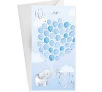 Widdle Gifts New Baby Money Wallet with Silver Foil Wording and Envelope Welcome Baby Boy