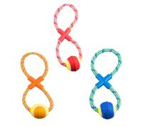 Widdle Gifts Pet Rope Tugger Toy with Tennis Ball Pull & Tug Game 0139 Random Colour Sent