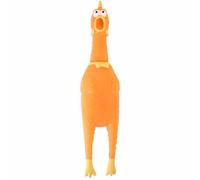 Widdle Gifts Rubber 25cm Chicken Dog Toy Heavy Duty with Honking Noise (Orange)