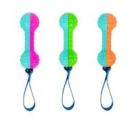 Widdle Gifts Rubber Dog Toy Dental Chew with Squeaker approx 28cm Random Colour Sent (Dumbell)