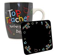Widdle Gifts Top Teacher Mug and Coaster Set End of Term Thank You Gift