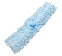 Widdle Gifts Wedding Garter Gift for Bride Blue Lace with Blue Rose Bow Keepsake - 1285