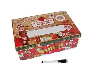 Widdle Wonderland Personalise Christmas Eve Gift Box Fun Elf Design/Flat Pack - 32cm x 20cm x 11cm