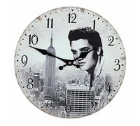 Widdop 30cm Glass Hometime Wall Clock Elvis Presley Design