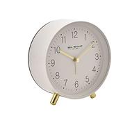 Widdop Alarm Clock Arabic Dial with Metal Feet, Light & Snooze Function (White)