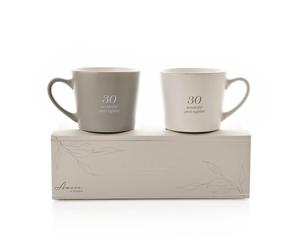 Widdop Amore 30th Wedding Anniversary Set of 2 Gift Boxed Mugs - Gorgeous Gift