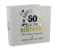 Widdop and Co 50th Birthday Photo Album 4x6 Black and Gold Design