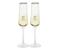 Amore by Juliana Set of 2 50th Anniversary Flute Glasses