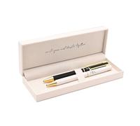 Widdop and Co. Amore Set of 2 Pens - Mr & Mrs | Elegant Black, White, and Gold Finish - Perfect Couples Gift for Weddings, Anniversaries, and Special Occasions