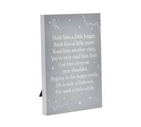 Widdop and Co Bambino Freestanding Baby Sentiment Plaque - 'Only a Little Boy For Such a Little While' - Bedtime Quote - Nursery/Bedroom Decor For Him