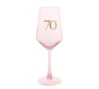 Widdop and Co Confetti 70th Birthday Wine Glass - Orange | Celebration Glass with Gold Number, Milestone Birthday Gift Keepsake
