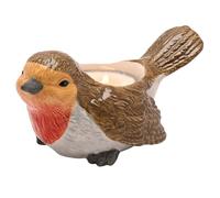Widdop and Co Country Living Ceramic Robin Tea Light Holder - Autumn & Winter Seasonal Home Décor, Festive Mantel, Shelf or Centrepiece Accessory, Nature-Inspired Gift
