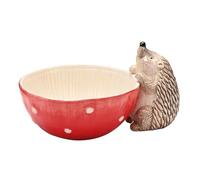 Widdop and Co Country Living Ceramic Toadstool & Hedgehog Serving Bowl - Woodland-Inspired Tableware for Soups, Snacks & Treats, Unique Nature-Themed Gift