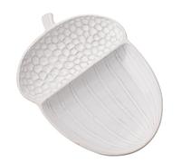 Widdop and Co. - Country Living - White Glazed Ceramic Acorn Serving Platter Plate Dish. Home Decor Gifting for Hosting, Dinner & Parties for Animal & Nature Lovers - 15.5cm x 21cm.
