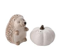 Widdop and Co. - Country Living - White Glazed Ceramic Hedgehog Salt & Pepper Set. Home Decor GiftingKitchen & Dinner Parties + Animal & Nature Lovers - H: 8 x W: 6 x D: 6 cms.