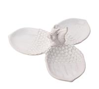 Widdop And Co. - Country Living - White Glazed Ceramic Squirrel & Acorn Three (3) Tray Serving Platter Plate. Home Decor Gifting for Hosting, Dinner & Parties for Animal & Nature Lovers - 23cm x 23cm.