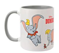 Widdop and Co. - Disney Dumbo Mug - Grey/White Tea, Coffee Glazed Stoneware Dumbo & Timothy Q.Mouse Icons & Villains Drinking Cup - Officially Licensed Disney Merchandise (325ml / 11.4oz).