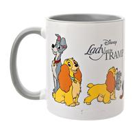 Widdop and Co. - Disney Lady & The Tramp Mug - Grey/White Tea & Coffee Glazed Stoneware Icons & Villains Drinking Cup - Officially Licensed Disney Merchandise (325ml / 11.4oz).