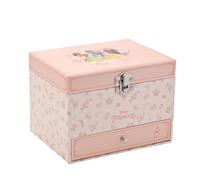 Widdop and Co Disney Princess Musical Jewellery Box, Pastel Pink, 15.5 x 11.5 x 11.5 cm, with Mirror, Pull-out Drawer, Castle Design,