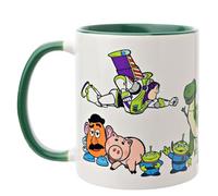 Widdop and Co. - Disney Toy Story Mug - Green/White Tea & Coffee Glazed Stoneware Icons & Villains Drinking Cup - Officially Licensed Disney Merchendise (325ml / 11.4oz).
