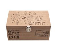 Widdop and Co Disney Winnie the Pooh Christmas Eve Box - Wooden Keepsake Gift Box with Engraved Lid - Festive Family Tradition Storage for Christmas Eve Surprises
