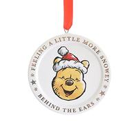 Widdop and Co. - Disney - Winnie The Pooh Hanging Ceramic Christmas Decoration - Officially Licensed Disney Xmas Seasonal Home Decor Ornament.
