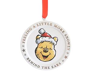 Widdop and Co. - Disney - Winnie The Pooh Hanging Ceramic Christmas Decoration - Officially Licensed Disney Xmas Seasonal Home Decor Ornament.