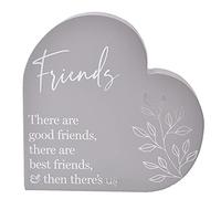 Widdop and Co Grey Heart MDF Plaque - Floral - Friends