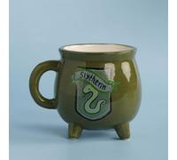 Widdop and Co Harry Potter Back to Hogwarts Cauldron Mug - Slytherin | Ceramic cauldron mug with three feet, house crest and castle detail for magical kitchen shelves and hot drinks