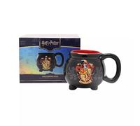 Widdop and Co Harry Potter Gryffindor Cauldron Mug, Black Ceramic with Red Interior, Official Hogwarts House Crest Design
