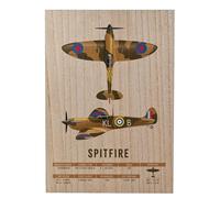 Widdop and Co Harvey Makin Military Heritage RAF Wood Effect A3 Wall Plaque - Spitfire - Home, Office or Bar, Celebrating British Armed Force/Royal Air Force. (H: 42cm x W:30cm x D: 2cm).