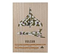 Widdop and Co Harvey Makin Military Heritage RAF Wood Effect A3 Wall Plaque - Vulcan - Home, Office or Bar, Celebrating British Armed Force/Royal Air Force. (H: 42cm x W:30cm x D: 2cm).