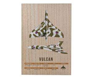 Widdop and Co Harvey Makin Military Heritage RAF Wood Effect A3 Wall Plaque - Vulcan - Home, Office or Bar, Celebrating British Armed Force/Royal Air Force. (H: 42cm x W:30cm x D: 2cm).