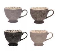 Widdop and Co Hestia Afternoon Tea Luxury Set of 4 Modern Ceramic Tea Cups | Home Decor Gift Hardwearing Dishwash Microwave Safe