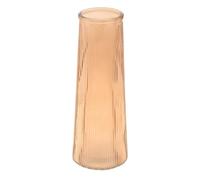 Widdop and Co Hestia Brown Glass Vase - Modern Ribbed Vase with Luxe Finish