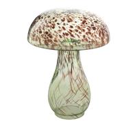 Widdop and Co Hestia Glass Mushroom Vase Ornament - Large 21cm x 16cm x 16cm - Charming Design - Earthy Colours - Decorative Vase for Home, Living Room, Autumn Décor