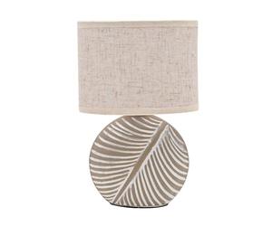 Widdop and Co Hestia Natural Circle Leaf Lamp - Ceramic Table Lamp with Leaf Motif - Natural Colours - 24cm