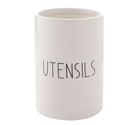 Widdop and Co Hestia White Dolomite Servewear Set - Utensil Pot 18cm x 13cm x 13cm - Contemporary Stylish Tableware - Lovely Gift Idea Housewarming Dining Dishes Serving