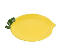 Widdop and Co Hestie - Lemon Plate - Yellow Glazed Ceramic Serving Platter Plate Dish - Home Decor Gifting for Hosting, Dinner & Parties for Spring/Summer - 30cm x 23cm.