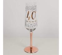 Widdop and Co Hotchpotch Luxury Champagne Prosecco Flute Glass Rose Gold Stem 40th Birthday