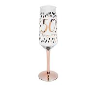 Widdop and Co Hotchpotch Luxury Champagne Prosecco Flute Glass Rose Gold Stem 50th Birthday