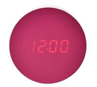 Widdop and Co Interval LED Alarm Clock Pink - Battery Operated - 9cm x 9cm - Sleek, Stylish, Compact Alarm Clock for Bedroom, Office, Kids Bedroom, Boys, Girls